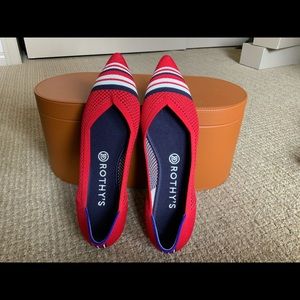 Rothys Cherry Red Captoe Points